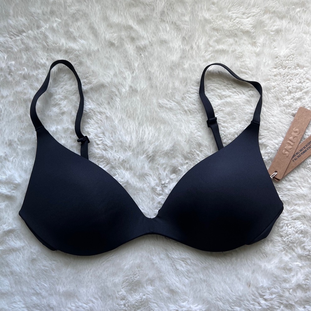 SKIMS Wireless Form Super Push-Up Bra Onyx Black PL-PLG-9558W Womens 30B NWT